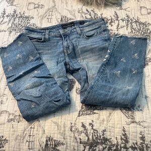 Lucky Brand Women's Blue Embroidered Slim Jeans